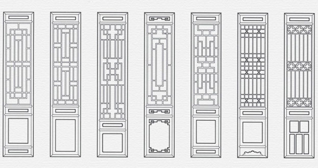 宾阳常用中式仿古花窗图案隔断设计图