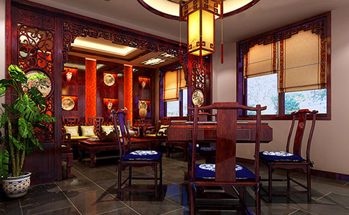 宾阳古典中式风格茶楼包间设计装修效果图
